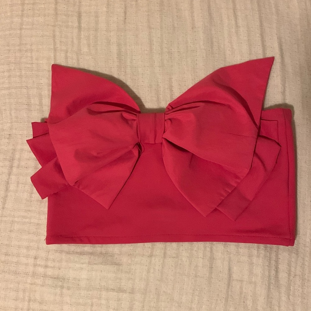 Zara pink bow tube top